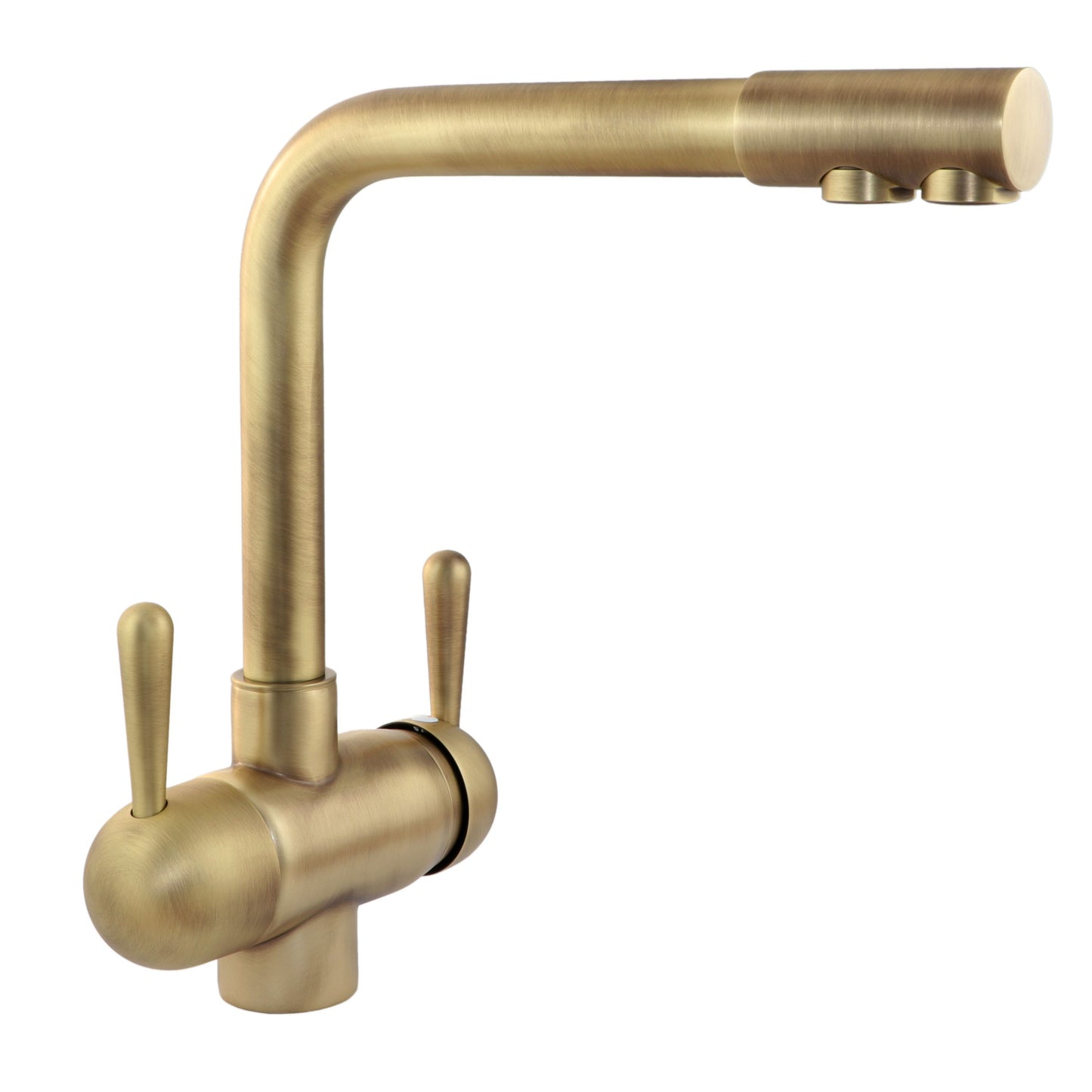 Robinet de designer cu 3 căi BRONZE, din alama pentru filtre cu osmoza inversa