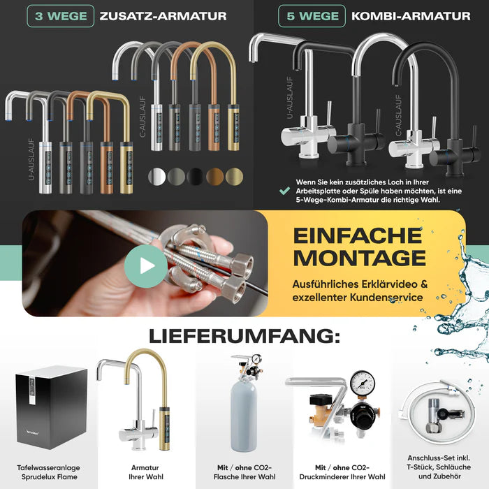 Aparat de preparare apa carbogazoasa SPRUDELUX FLAME, cu functie de racire si filtrare a apei