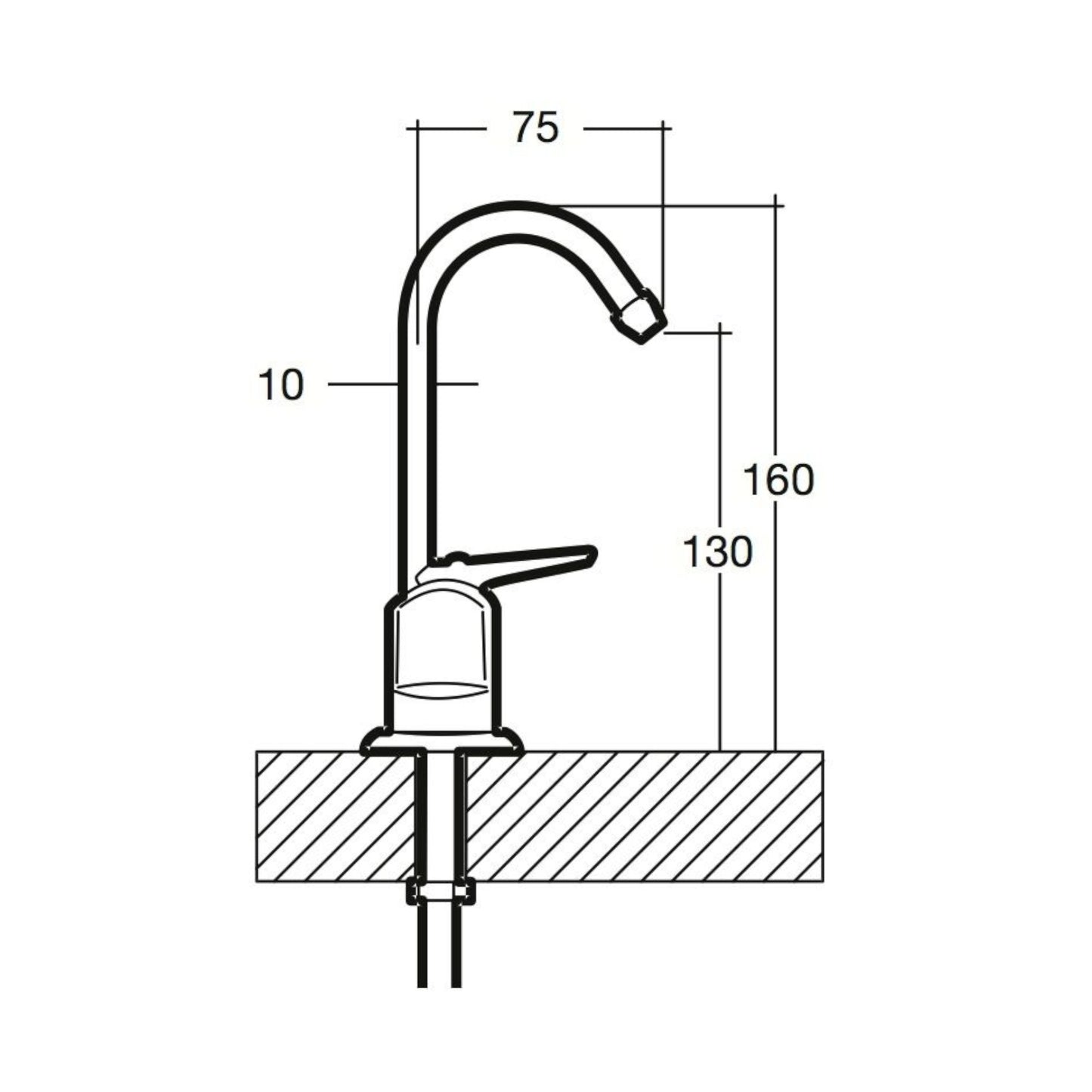 Single-way osmosis water tap DORMA, Chrome
