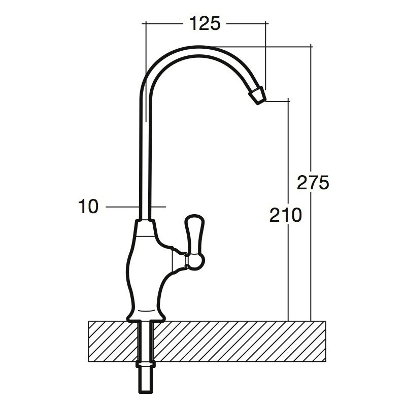 Water faucet for filter with one way OSLO, Chrome.
