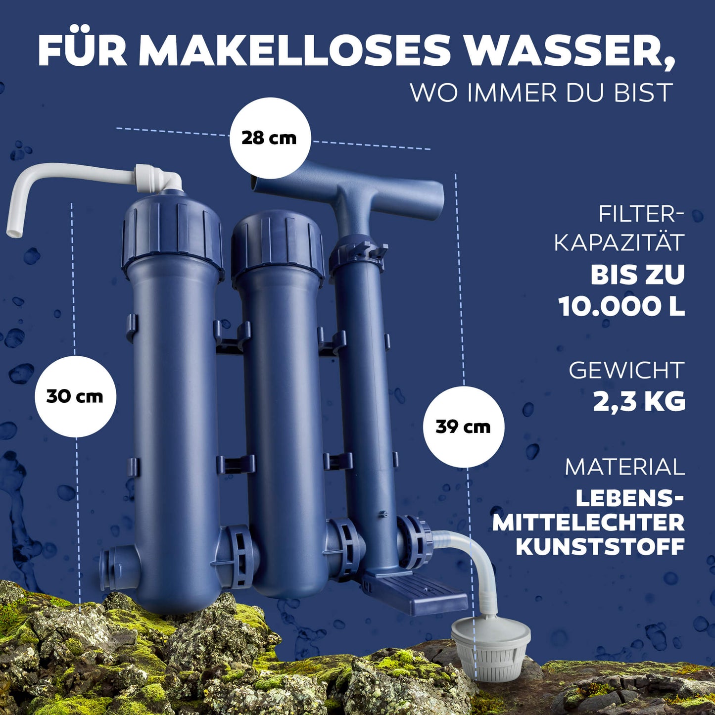 Filtru de apa pentru utilizare in aer liber, camping, drumetii