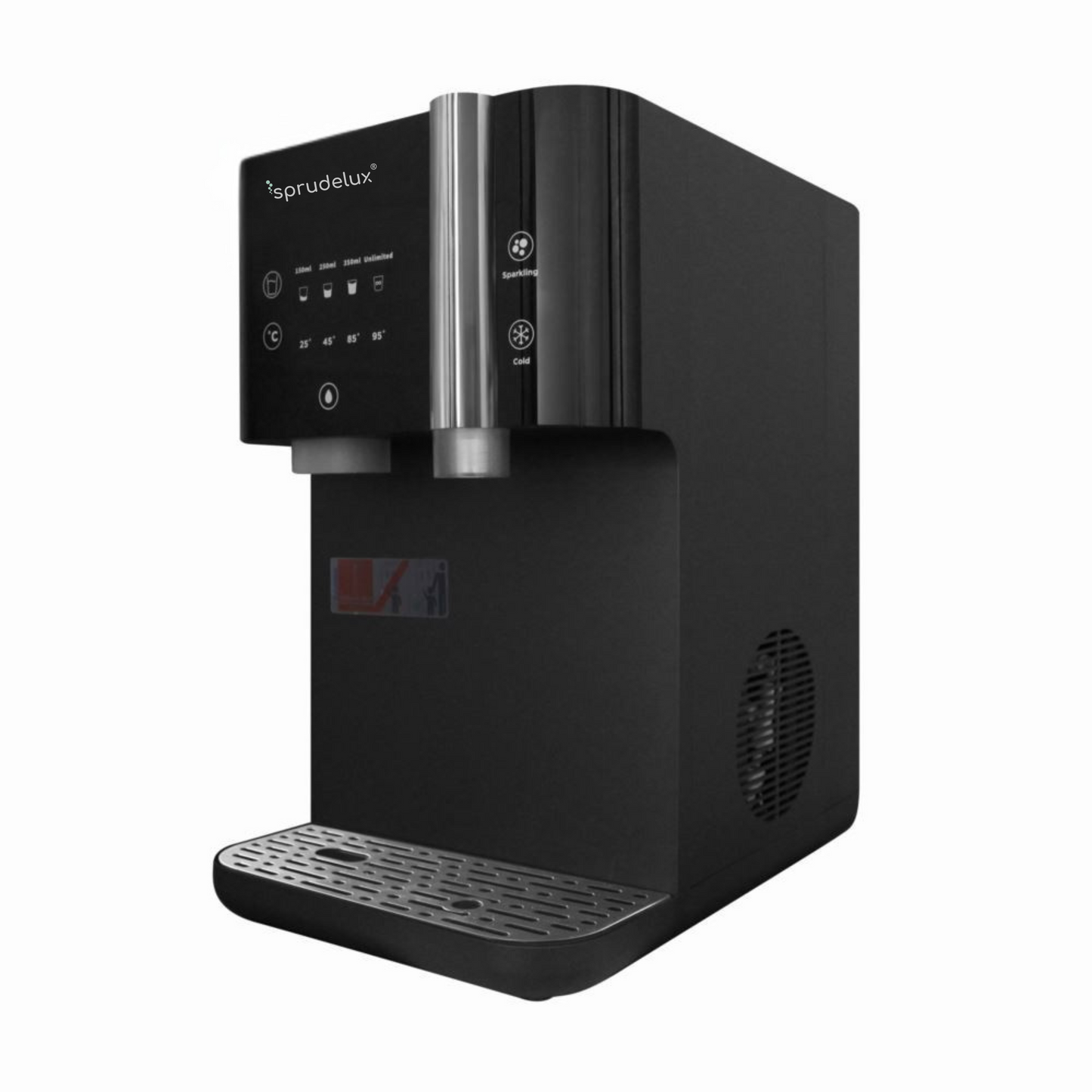 SPRUDELUX SUPREME – Sistem premium de apă CARBOGAZOASĂ cu osmoză inversă și apă caldă – Dozator de apă cu filtru și tehnologie UVC – Conexiune permanentă la apă