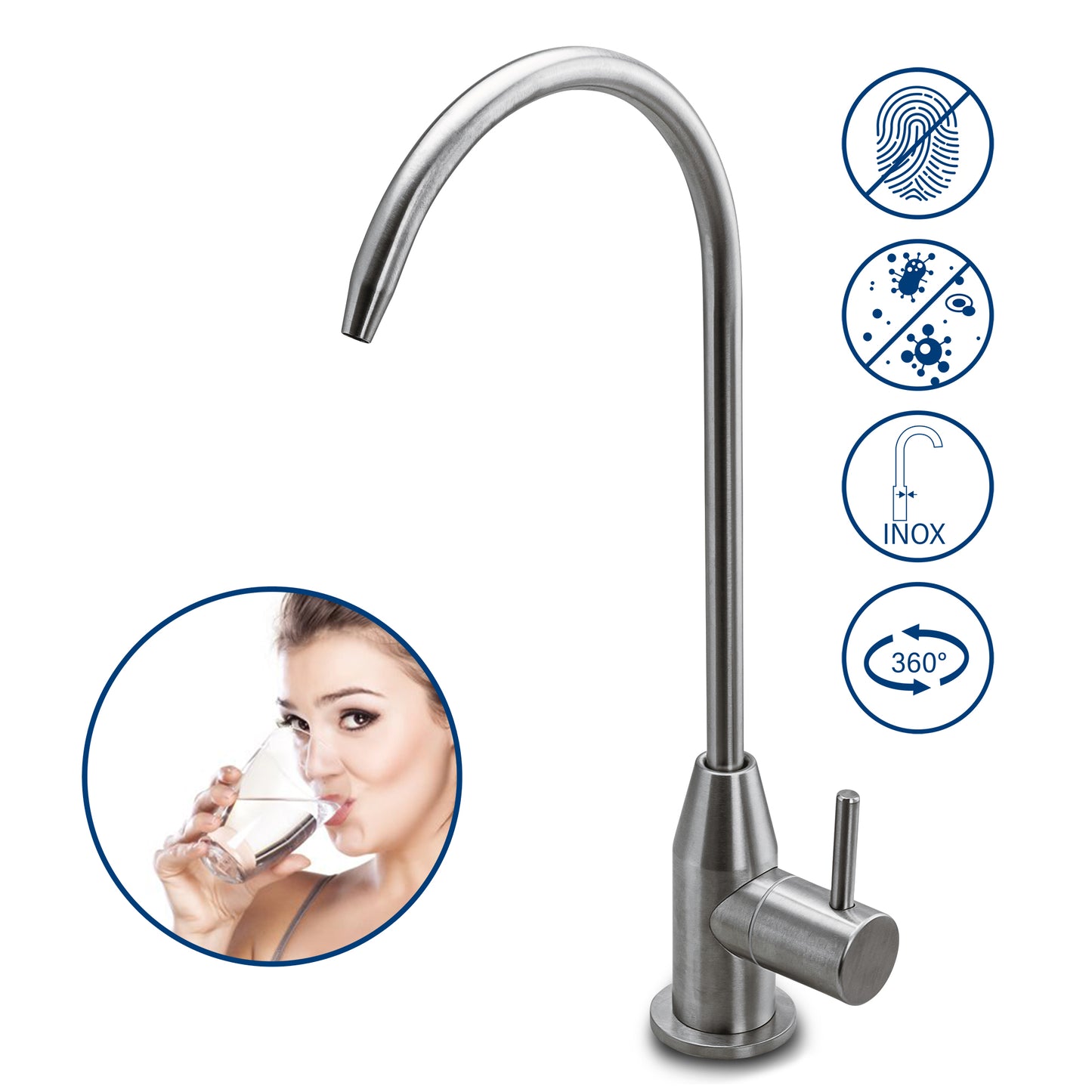 Robinet de osmose DARIA, din oțel inoxidabil masiv