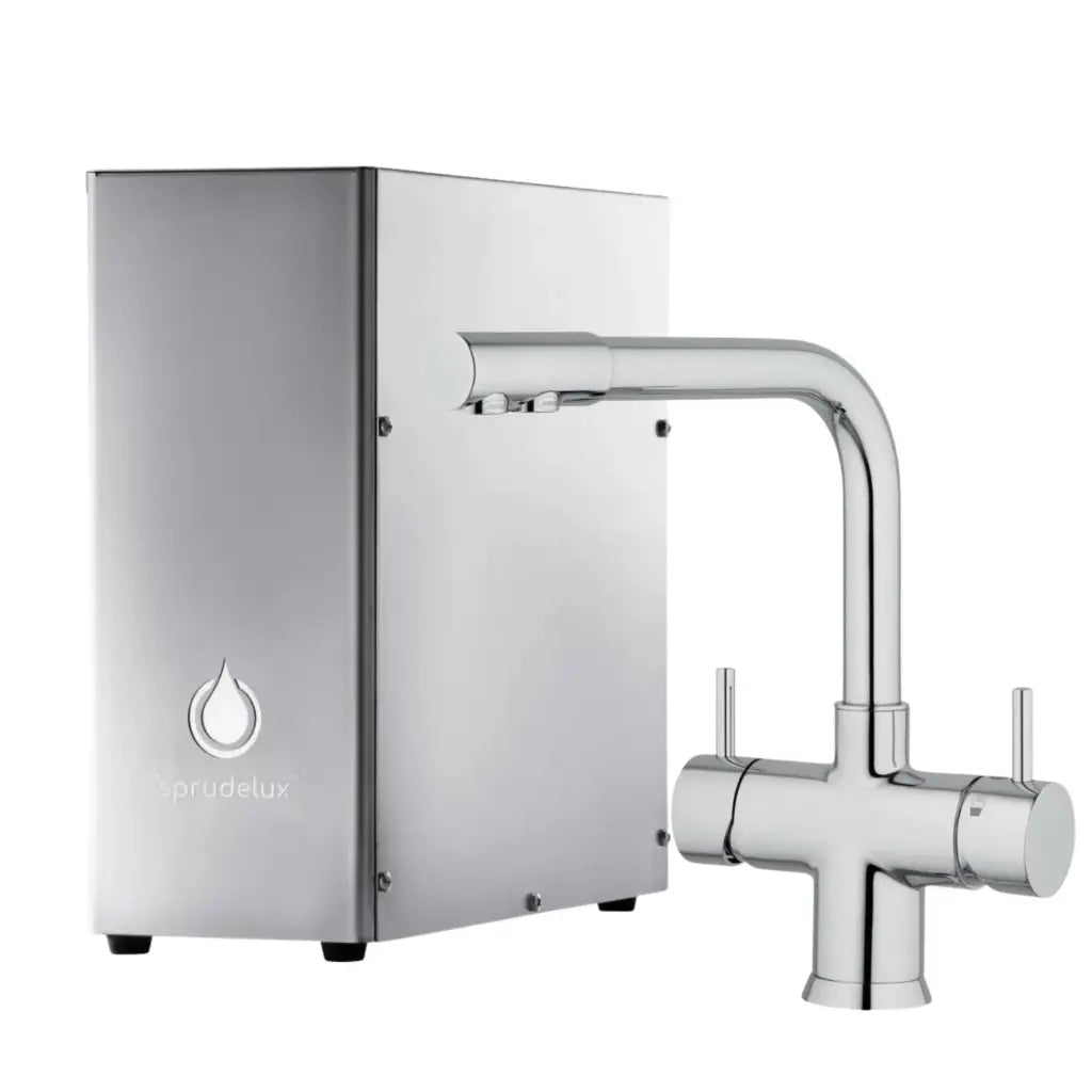 SPRUDELUX® INOX SILENT – Sistem Premium de Apă Rece și Carbogazoasă la Robinet | Apă Minerală cu Carbonatare Intensă | Ultra Silențios | Inox | Fabricat în Italia 🇮🇹