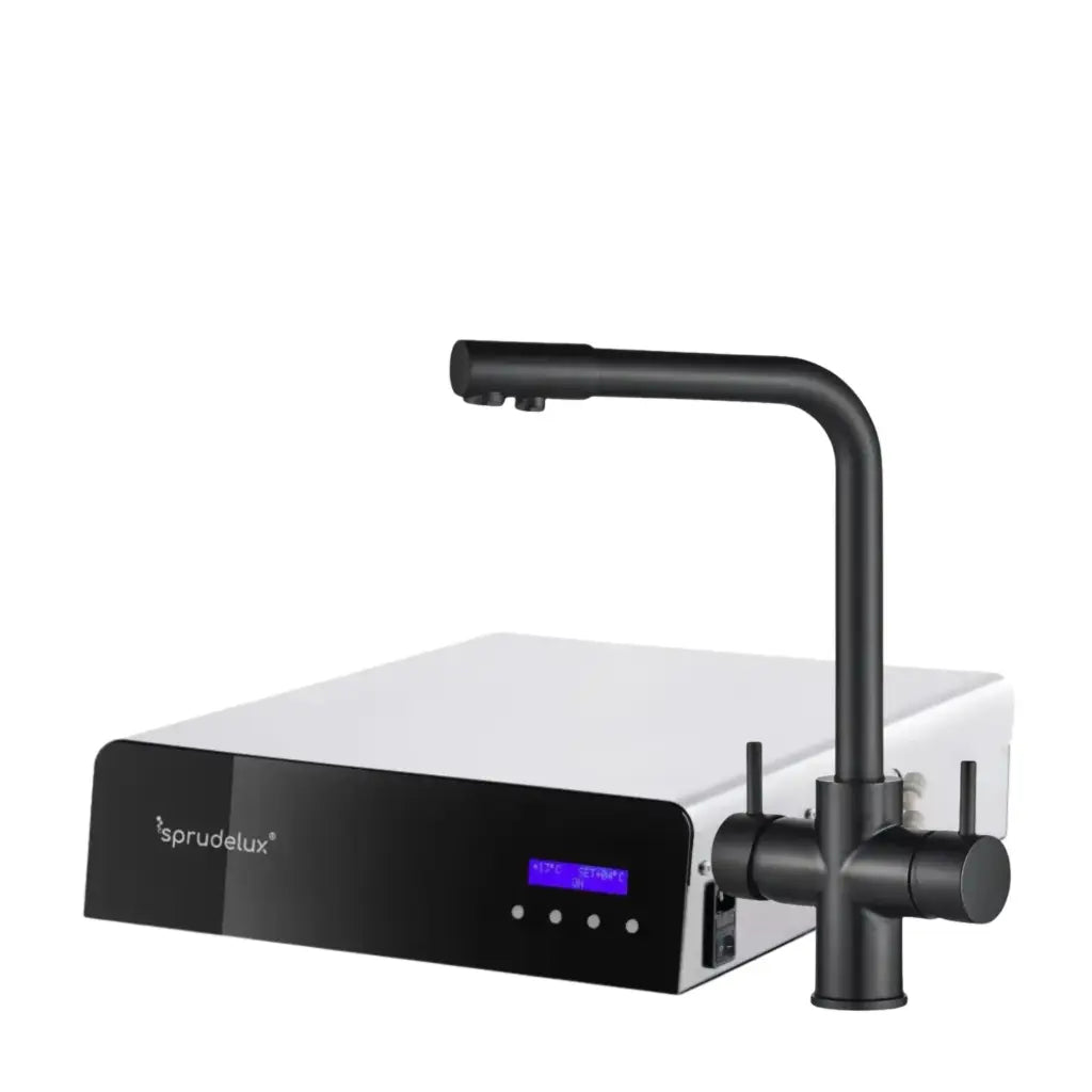 Aparat de apă rece și carbogazoasă SPRUDELUX® ULTRA FLAT Dozator de apă minerală carbogazoasă premium | doar 10,5 cm plat | conținut ridicat de CO2 | funcționare silențioasă | oțel inoxidabil | Fabricat în Italia 🇮🇹