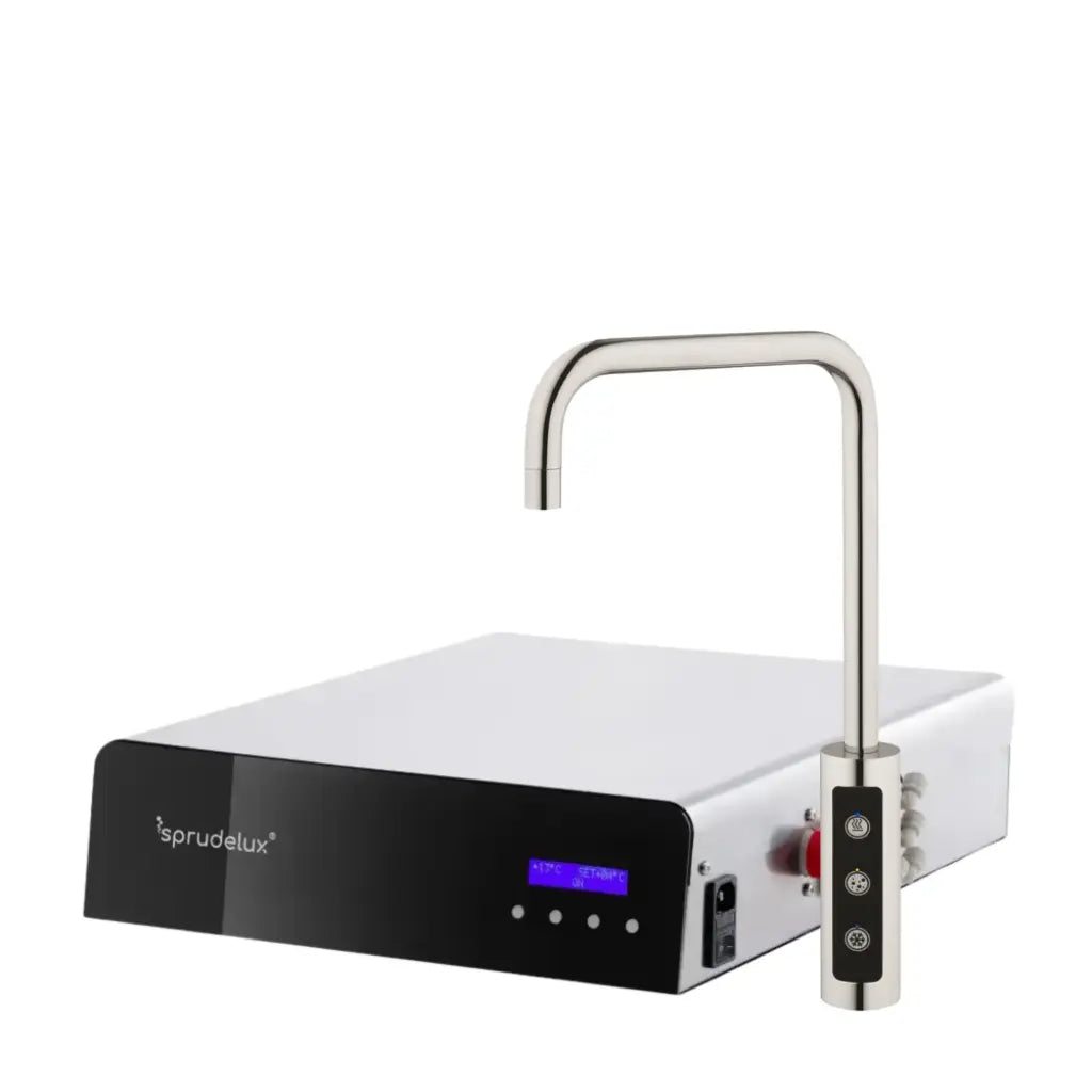 Aparat de apă rece și carbogazoasă SPRUDELUX® ULTRA FLAT Dozator de apă minerală carbogazoasă premium | doar 10,5 cm plat | conținut ridicat de CO2 | funcționare silențioasă | oțel inoxidabil | Fabricat în Italia 🇮🇹