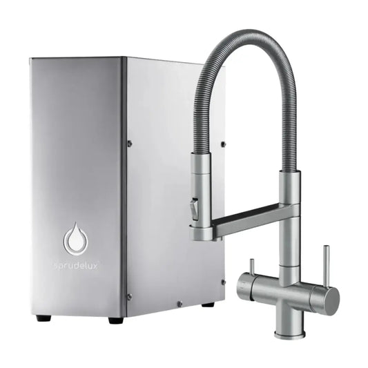 SPRUDELUX® INOX SILENT – Sistem Premium de Apă Rece și Carbogazoasă la Robinet | Apă Minerală cu Carbonatare Intensă | Ultra Silențios | Inox | Fabricat în Italia 🇮🇹