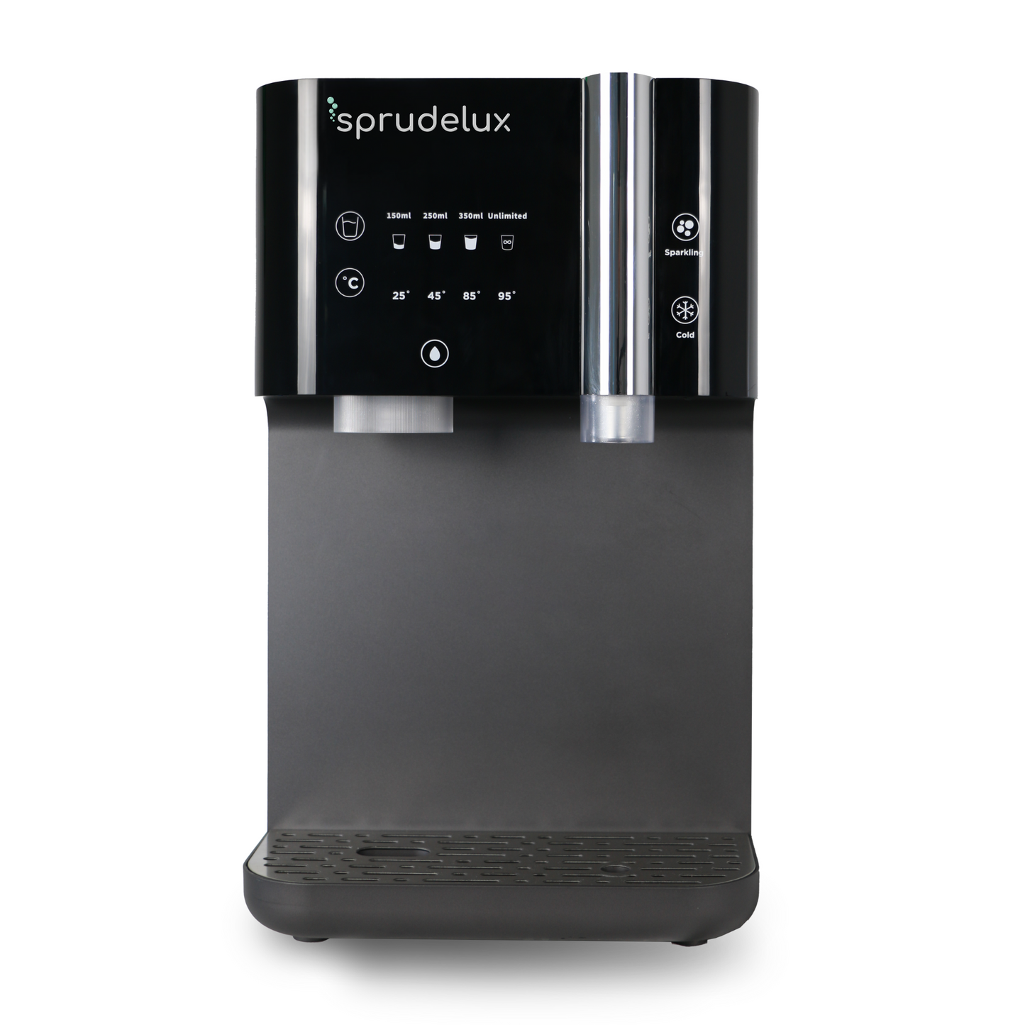 SPRUDELUX SUPREME – Sistem premium de apă CARBOGAZOASĂ cu osmoză inversă și apă caldă – Dozator de apă cu filtru și tehnologie UVC – Conexiune permanentă la apă